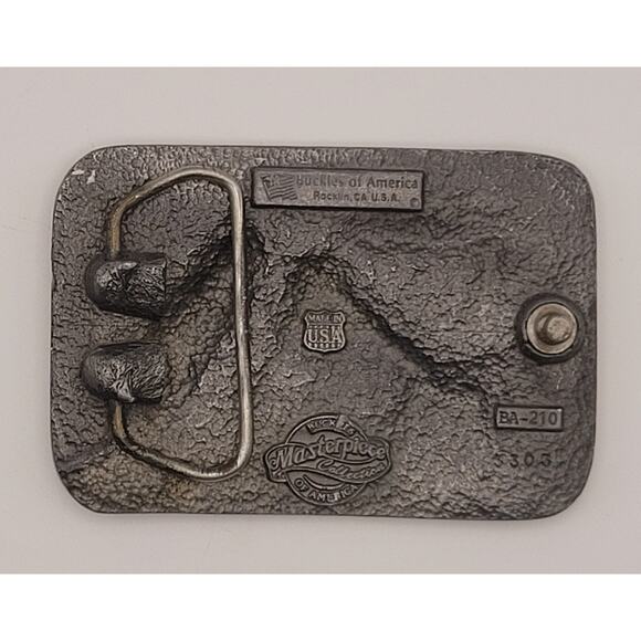 Vintage VICTOR His Master’s Voice Brass & Enamel Belt Buckle Buckles of America - Picture 7 of 15